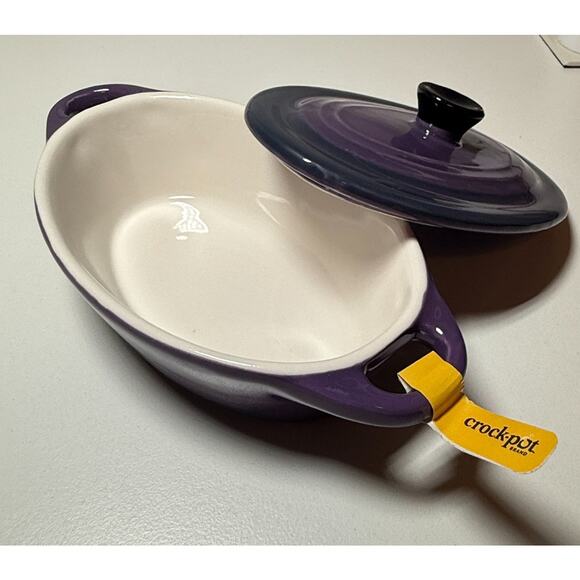 Crock Pot Wexford MINI Purple Stoneware Casserole Dish and Lid 6.7oz - Picture 2 of 6